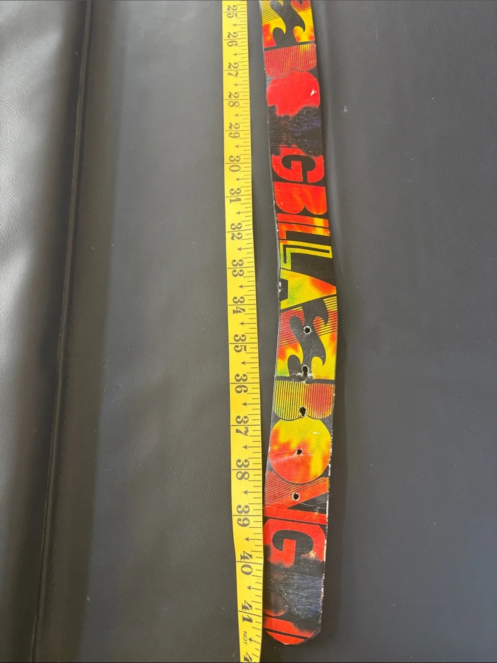 Billabong Flame Logo Graphic Belt Black Red Orange Y2K Skate Surf